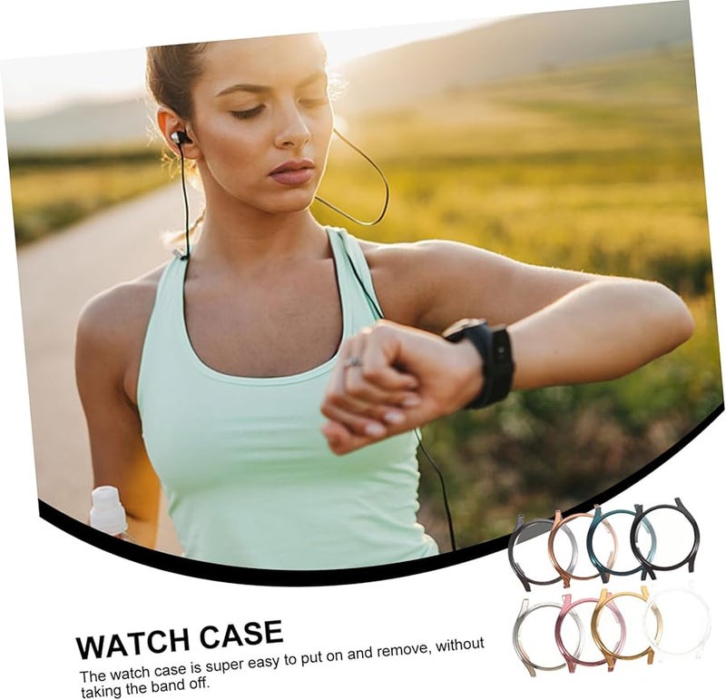 Black 8pcs Electroplated TPU Case Shockproof Smartwatch Cover Stylish Easy Access - Image 4